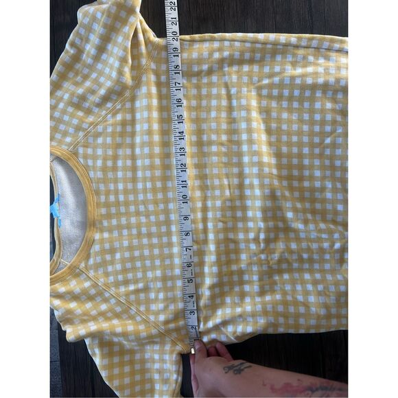 Draper James Yellow White Gingham Pullover Sweater Size M Preppy Classic - Picture 15 of 15